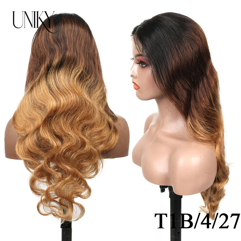 Perruque Body Wave Ombré 13x4 – Cheveux Humains Brésiliens Remy