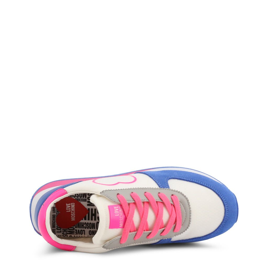 👟 Baskets Blue Heart – Bleu Électrique & Rose - deslyshopping