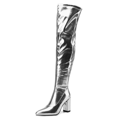 đ Bottes Cuissarde ArgentĂ©es & DorĂ©es Brillantes - deslyshopping