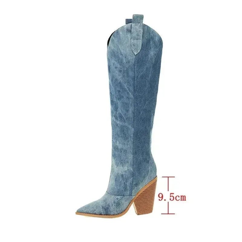 Bottes Hautes en Denim - deslyshopping