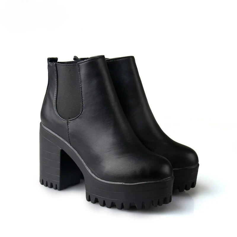 Bottes Mode Femme à Talons Carrés & Plateforme 👢 - deslyshopping