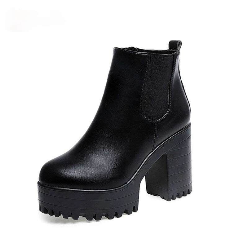 Bottes Mode Femme à Talons Carrés & Plateforme 👢 - deslyshopping