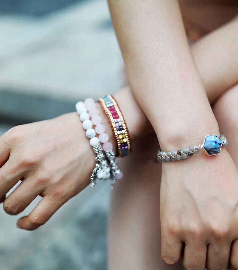 Bracelet en Amazonite avec Breloque Arbre de Vie - deslyshopping