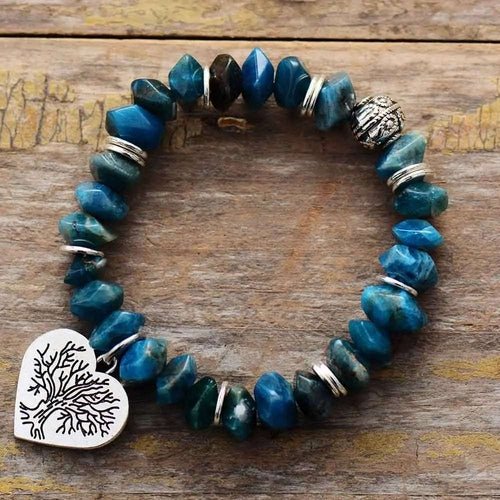 Bracelet extensible en apatite arbre de vie - deslyshopping