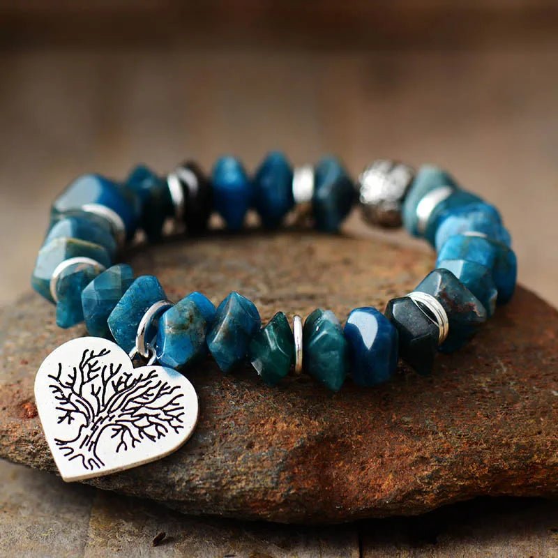 Bracelet extensible en apatite arbre de vie - deslyshopping