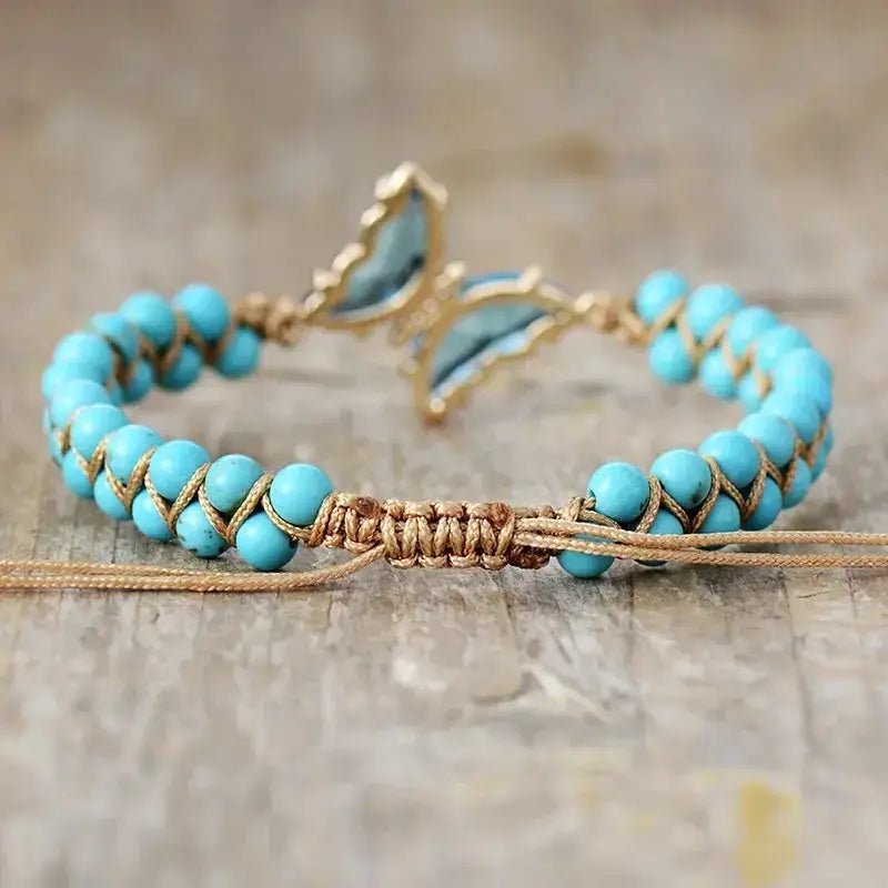 Bracelet papillon en cristal turquoise - deslyshopping