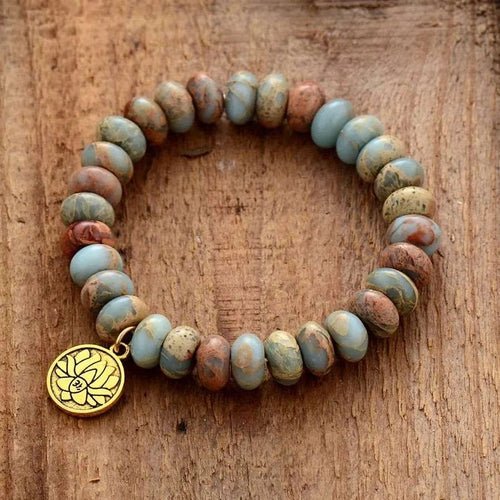 Bracelet Unisexe en Jaspe Impérial Naturel - deslyshopping