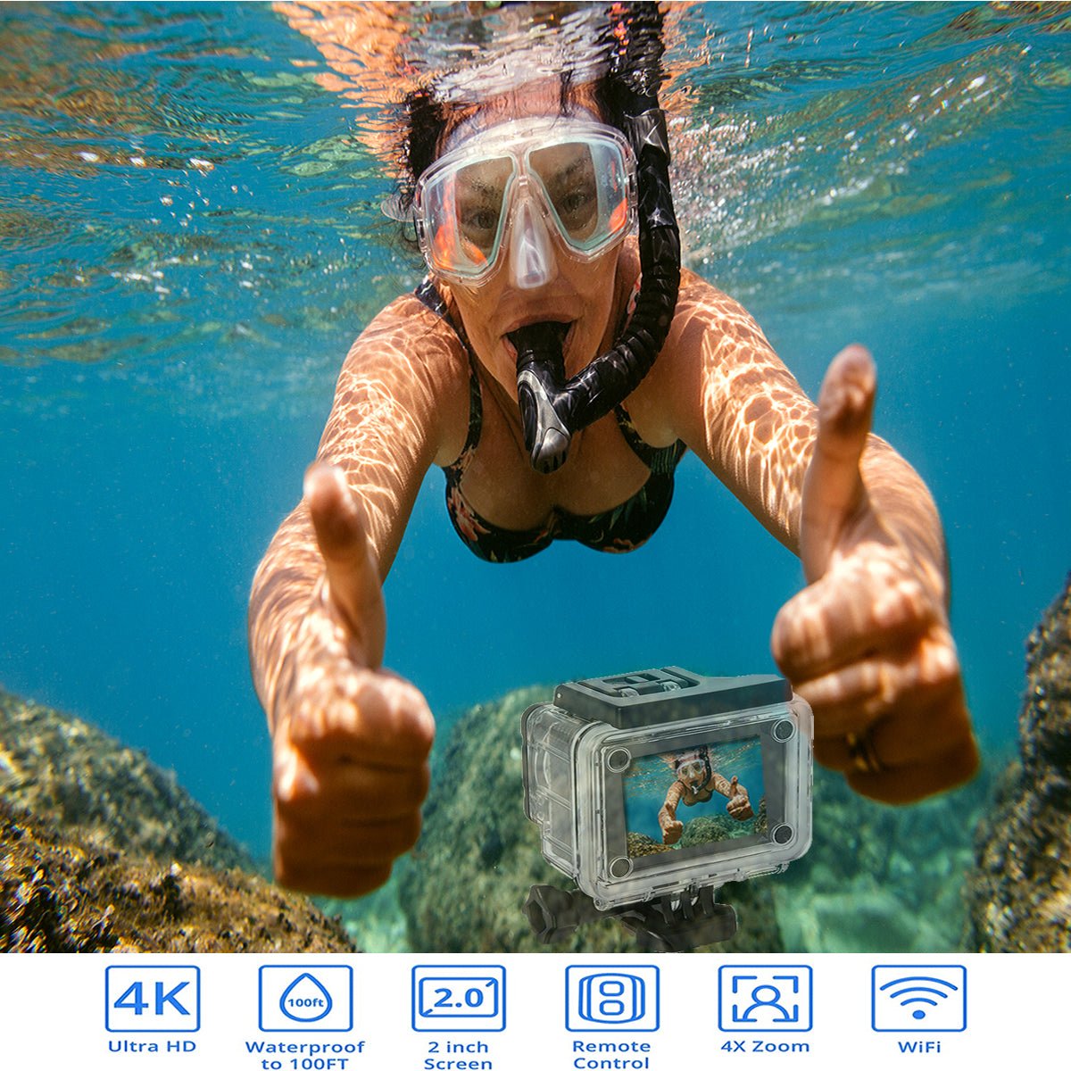 Caméra WiFi UHD étanche 4K + télécommande - deslyshopping