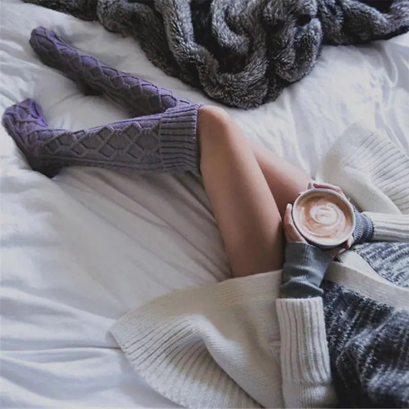 Chaussettes d'Hiver de Noël au - dessus du Genou - deslyshopping