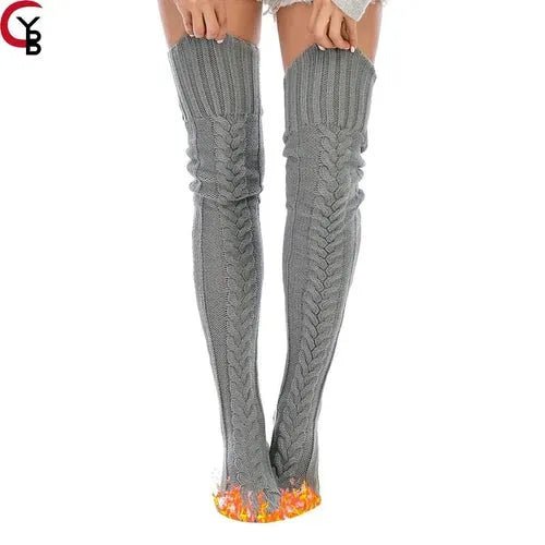 Chaussettes Hautes Tricotées à Torsades - deslyshopping