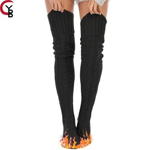 Chaussettes Hautes Tricotées à Torsades - deslyshopping