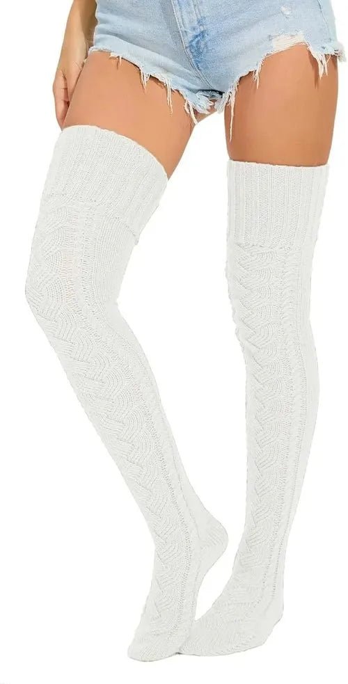 Chaussettes Hautes Tricotées à Torsades - deslyshopping
