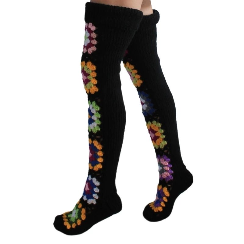 🧦 Chaussettes Hautes Vintage au Crochet - deslyshopping