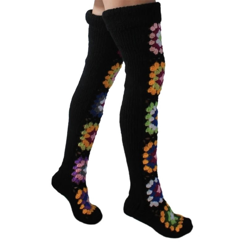 🧦 Chaussettes Hautes Vintage au Crochet - deslyshopping
