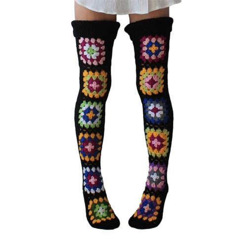 🧦 Chaussettes Hautes Vintage au Crochet - deslyshopping