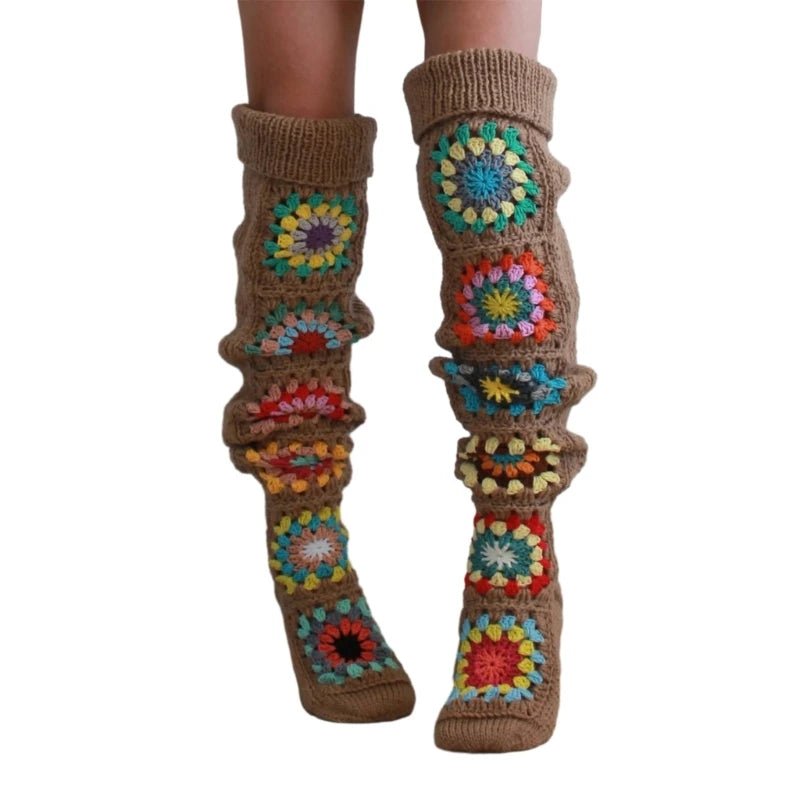 🧦 Chaussettes Hautes Vintage au Crochet - deslyshopping