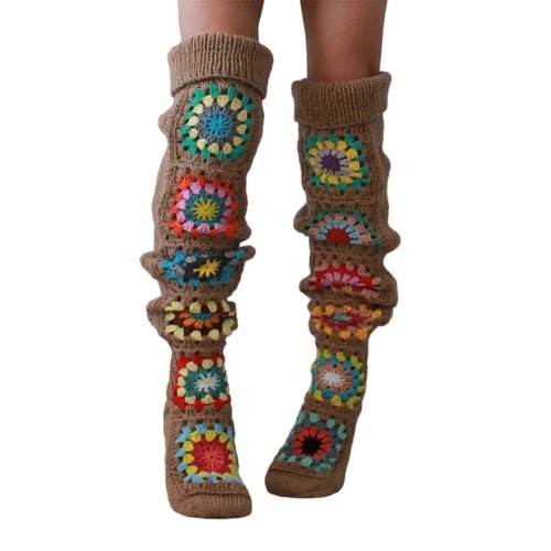 🧦 Chaussettes Hautes Vintage au Crochet - deslyshopping