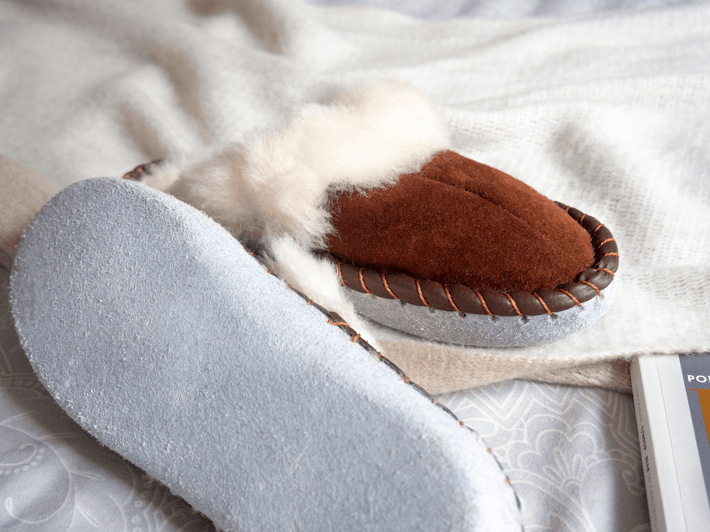 ✨ Chaussons en Peau de Mouton Naturelle - deslyshopping