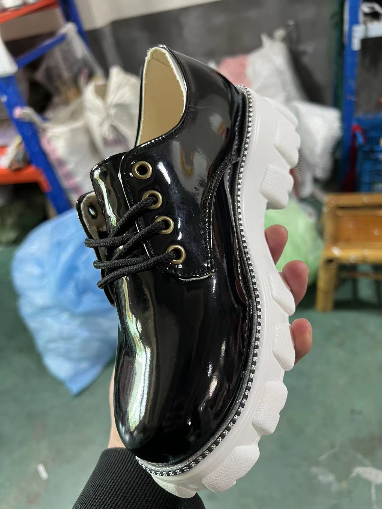 Chaussures Oxford Plates à Talons Épais - deslyshopping