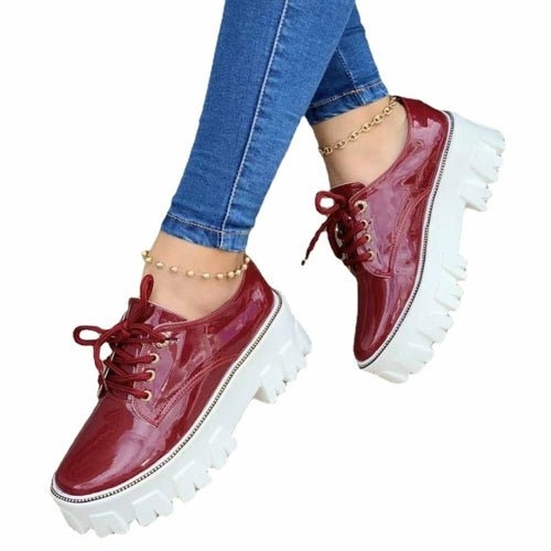 Chaussures Oxford Plates à Talons Épais - deslyshopping