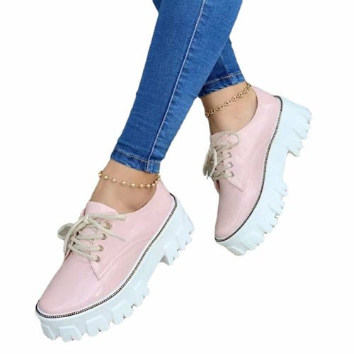 Chaussures Oxford Plates à Talons Épais - deslyshopping