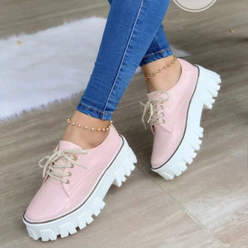 Chaussures Oxford Plates à Talons Épais - deslyshopping