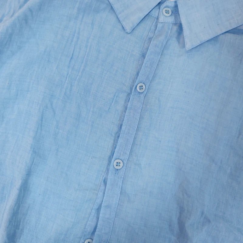 ☀️ Chemise En Coton & Lin – Manches Courtes 🏖️ - deslyshopping
