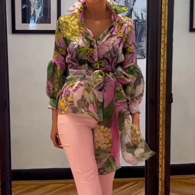 Chemise manches lanternes et jupe longue - deslyshopping