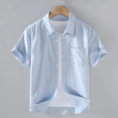 Chemises à Manches Courtes en Coton et Lin - deslyshopping