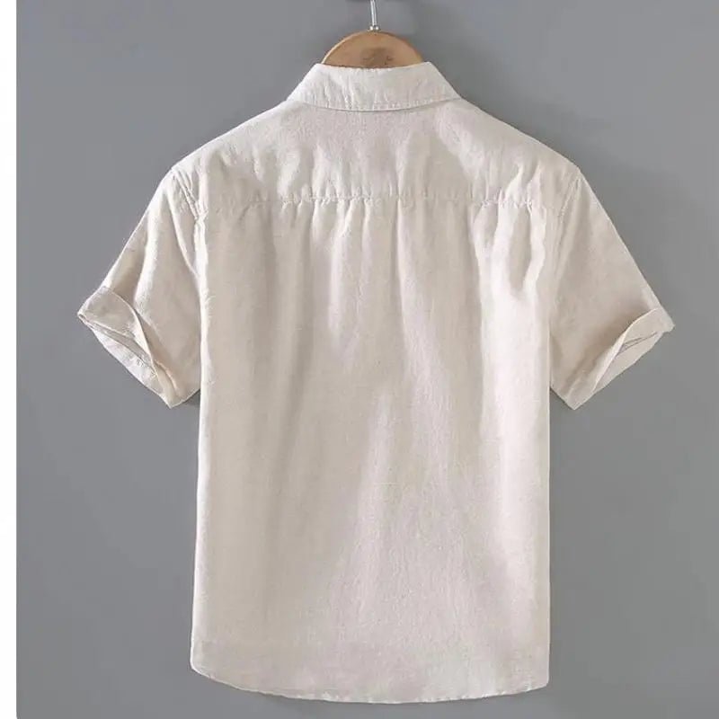 Chemises à Manches Courtes en Coton et Lin - deslyshopping