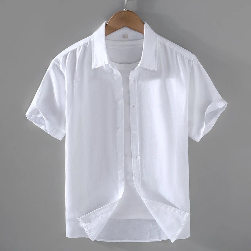 Chemises à Manches Courtes en Coton et Lin - deslyshopping