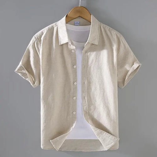 Chemises à Manches Courtes en Coton et Lin - deslyshopping