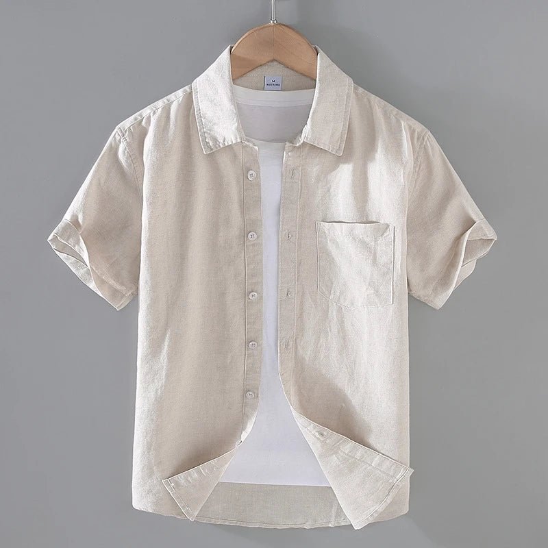 Chemises à Manches Courtes en Coton et Lin - deslyshopping