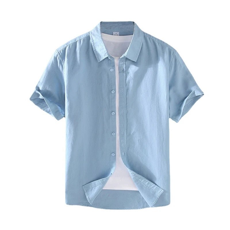 Chemises à Manches Courtes en Coton et Lin - deslyshopping
