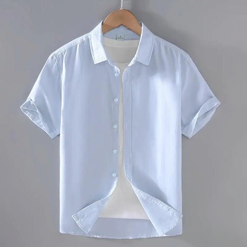 Chemises à Manches Courtes en Coton et Lin - deslyshopping