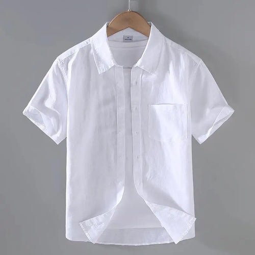 Chemises à Manches Courtes en Coton et Lin - deslyshopping