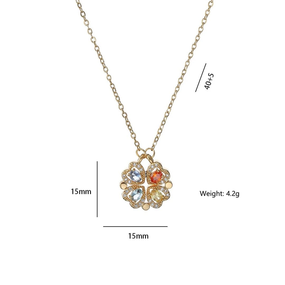 🖤 Collier Rétro Gothique avec Pendentif Trèfle & Cœur 🖤 - deslyshopping