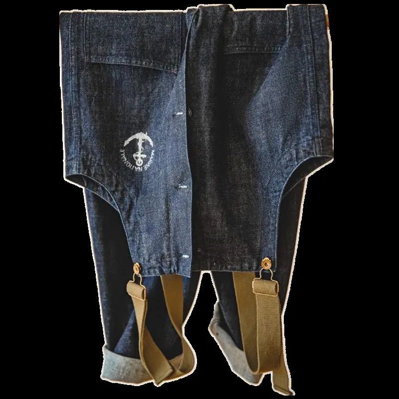 👖✨ Combinaison Cargo en Jean Bleu Marine - deslyshopping