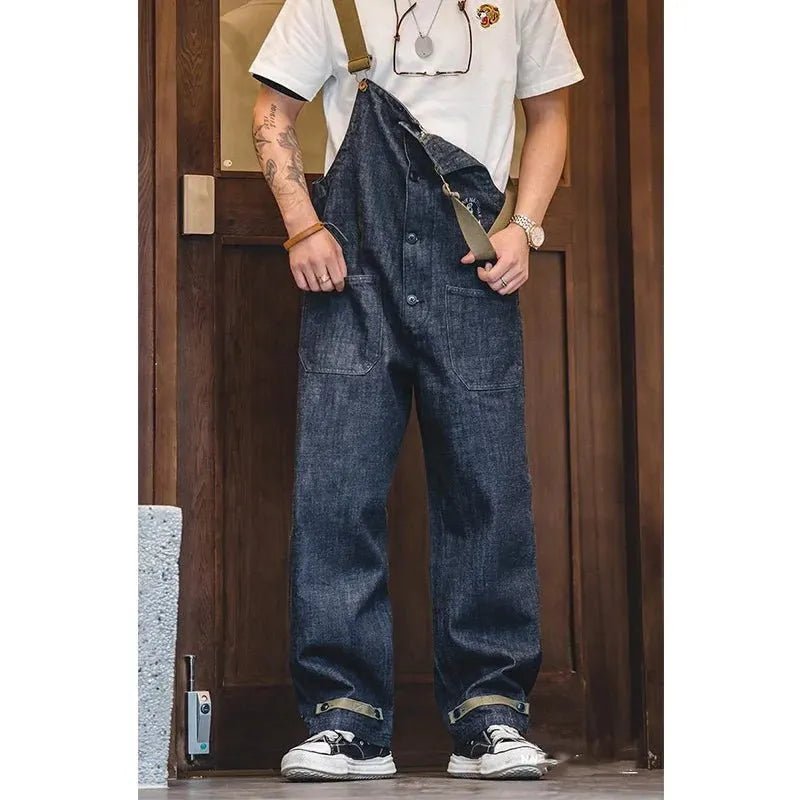 👖✨ Combinaison Cargo en Jean Bleu Marine - deslyshopping
