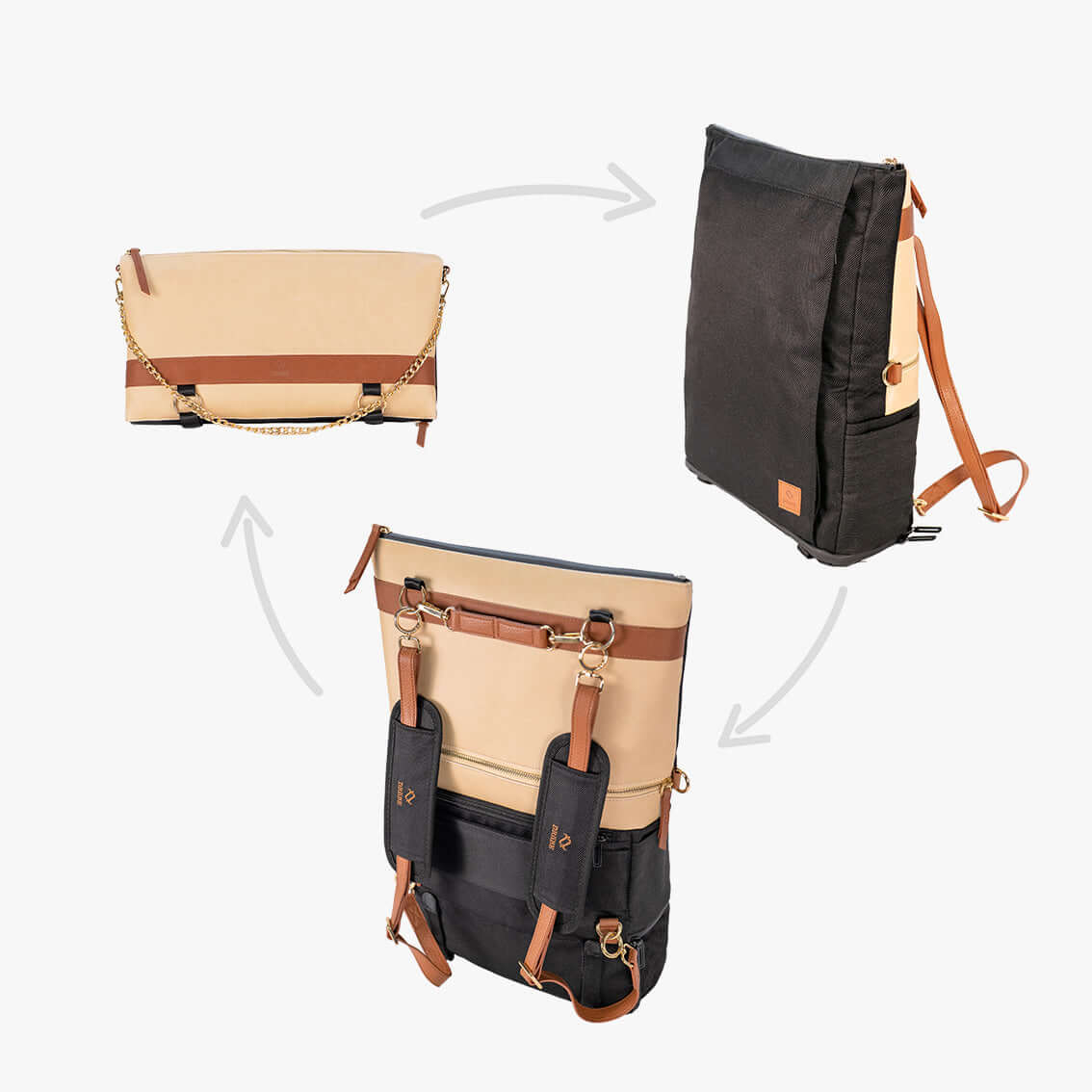 DAKOTA 3 in 1 Convertible Backpack Purse, Sand - deslyshopping