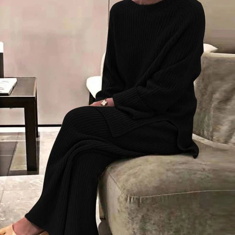 Ensemble 2 pièces pull tricoté - deslyshopping
