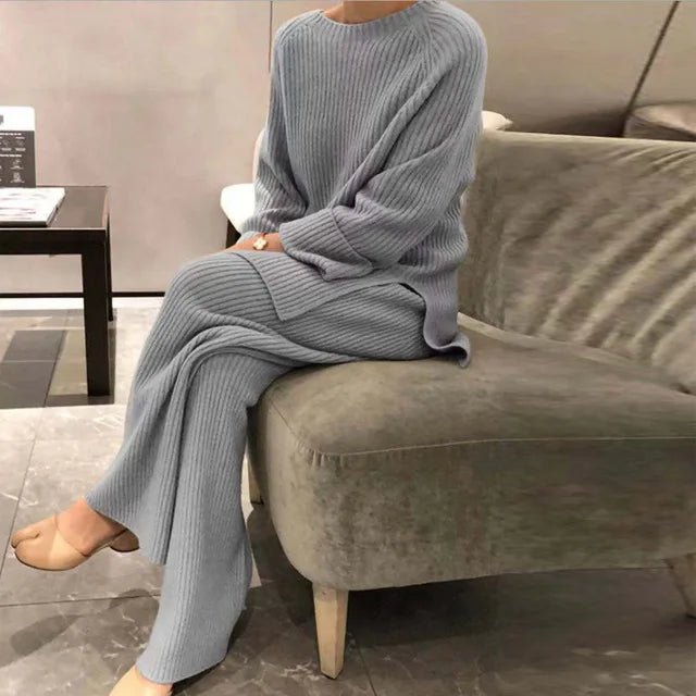 Ensemble 2 pièces pull tricoté - deslyshopping