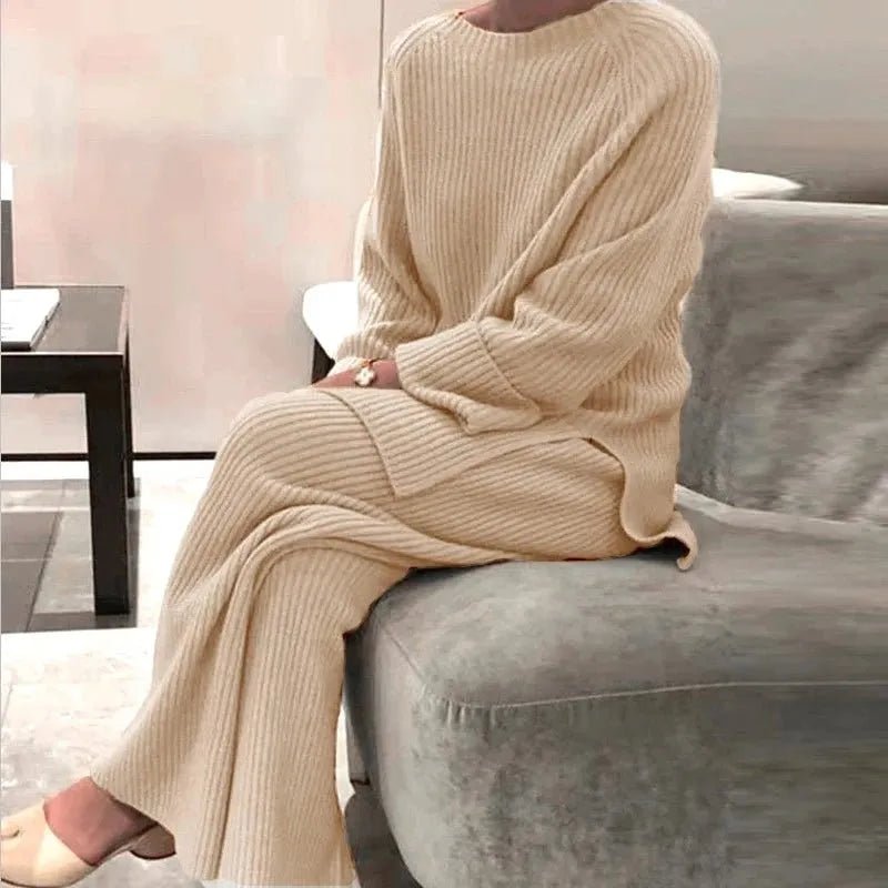 Ensemble 2 pièces pull tricoté - deslyshopping