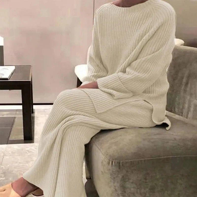 Ensemble 2 pièces pull tricoté - deslyshopping