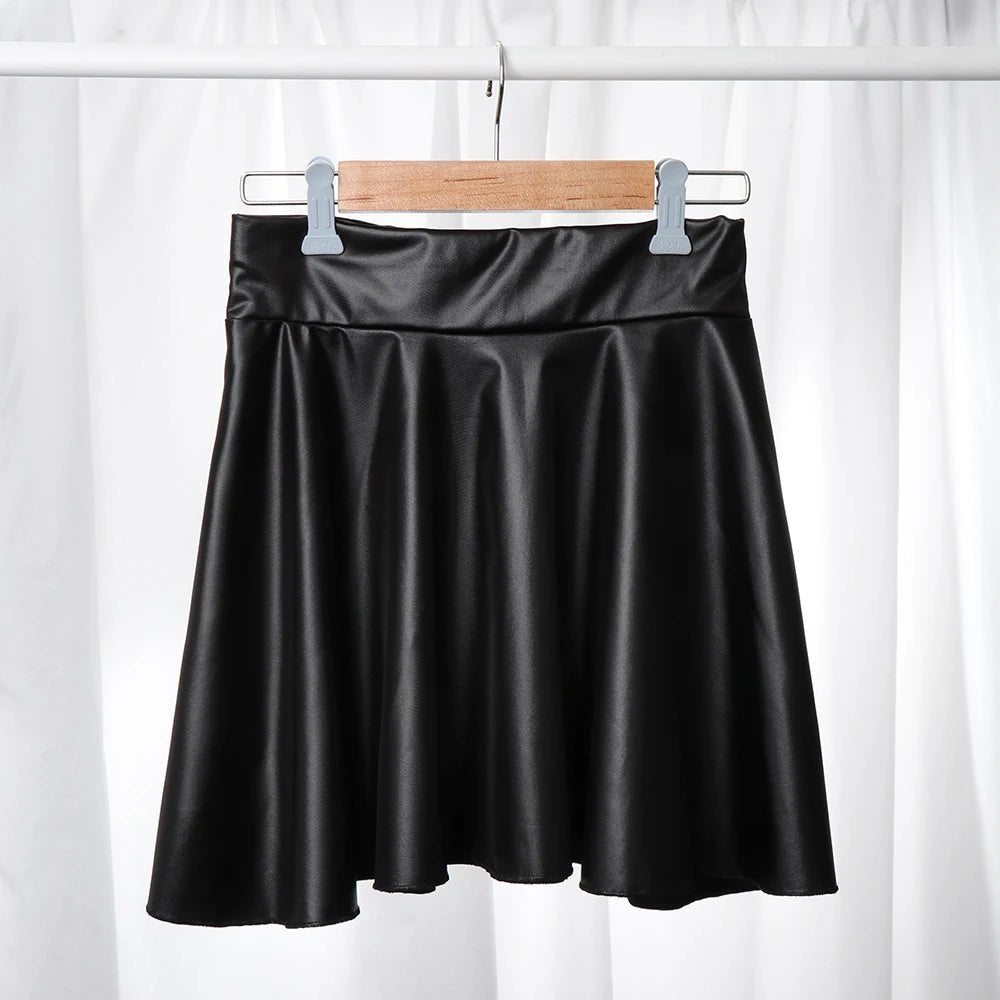 Jupe en Cuir Noir Classique - deslyshopping