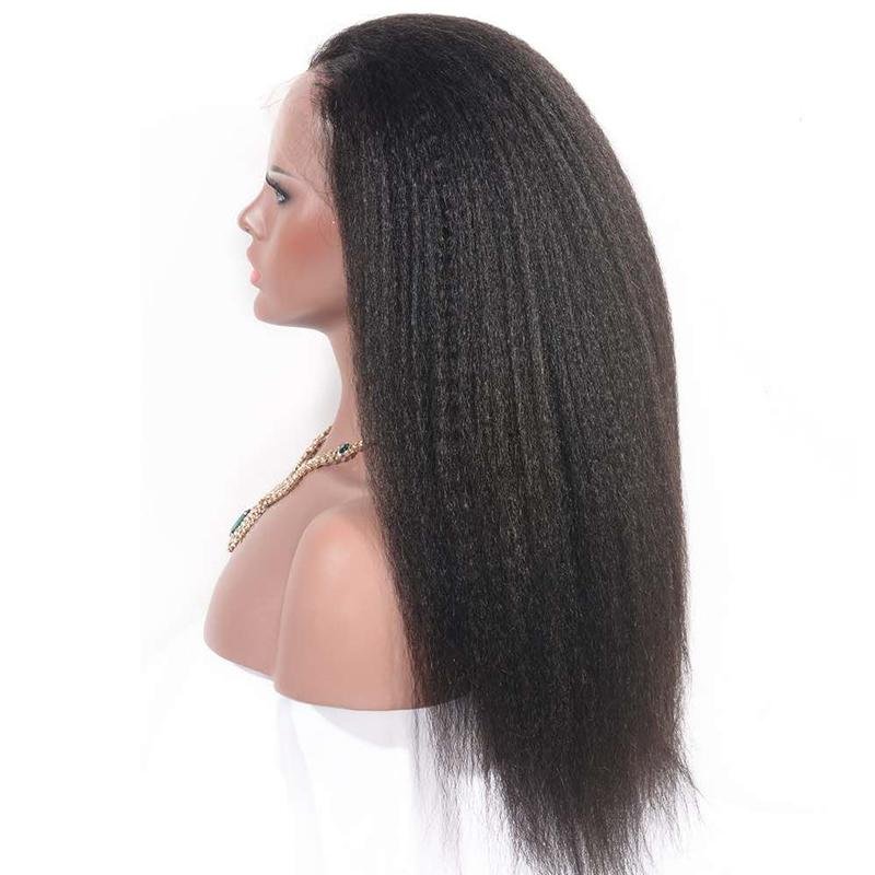 Kinky Straight 13x6 Transparent Lace Frontal Brazilian Human Hair Wigs - deslyshopping