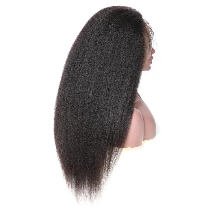 Kinky Straight 13x6 Transparent Lace Frontal Brazilian Human Hair Wigs - deslyshopping
