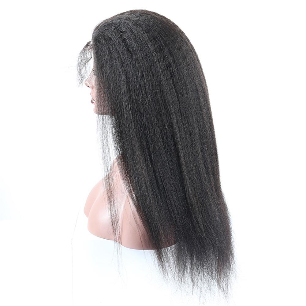 Kinky Straight 13x6 Transparent Lace Frontal Brazilian Human Hair Wigs - deslyshopping