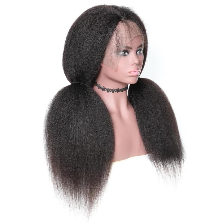 Kinky Straight 13x6 Transparent Lace Frontal Brazilian Human Hair Wigs - deslyshopping
