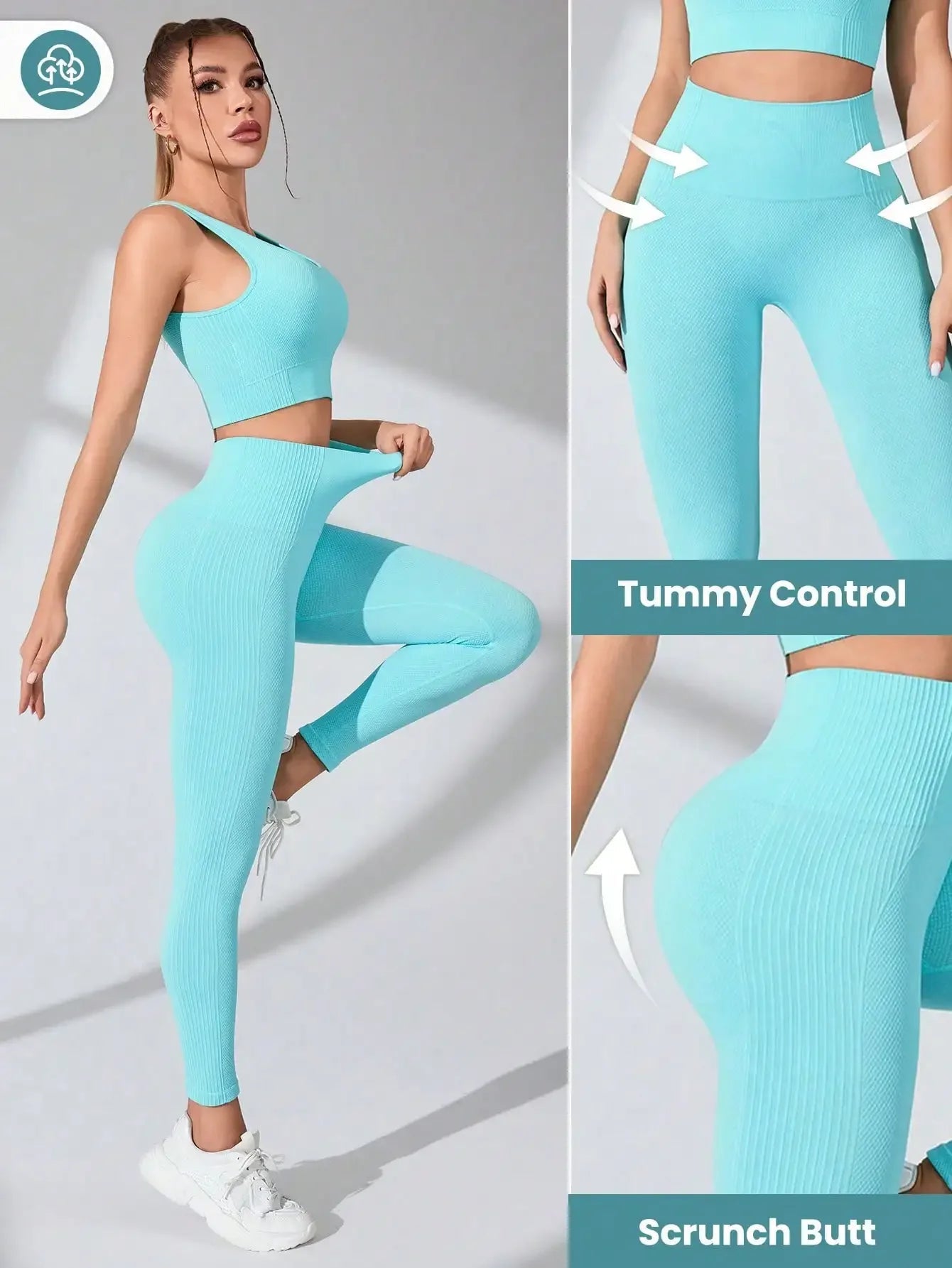Leggings de Yoga Sans Couture & Top Bretelles Croisées 💪 - deslyshopping